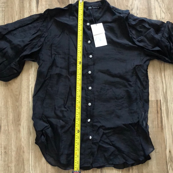 NEW!!! Zara Jewel 💎 Button Organza Top - Picture 13 of 14